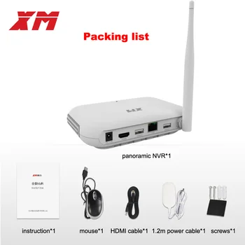 XM JPN1-W 5MP/4MP/3MP 360-stupňový panoramatický VR 4CH smart WIFI mini NVR podpora ONVIF P2P bezdrôtová sieťová IP kamera