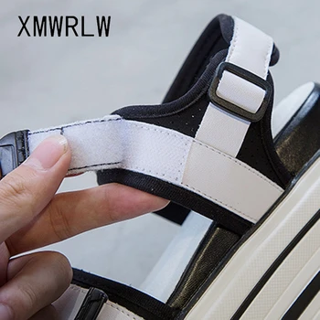 XMWRLW dámske Sandále na Platforme 2020 Lete pravej Kože Bežné dámske Topánky na Vysokom Opätku Ženy Letné Sandále na Platforme Topánky