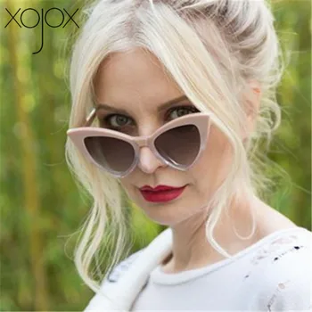 XojoX Módne Cat Eye slnečné Okuliare Ženy 2020 Luxusné Značky Deisgner Nadmerné Slnečné Okuliare Dámy Odtiene UV400 gafas de sol