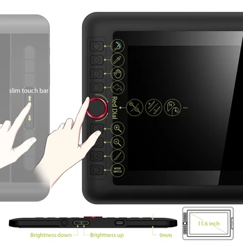 XP-Pero Umelec 12 Pro 11.6 Palcov Grafického Tabletu na Kreslenie Tablet Monitore Animácie, Digitálneho Umenia s Tilt 8192 Tlak