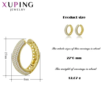 Xuping Šperky Ušľachtilý Luxusné Huggies Náušnice pre Ženy s Malými Syntetické Kubický Zirkón 94481