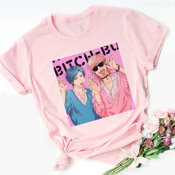 Yarichin Klub Japonské Anime Ružové tričko dámske Harajuku Bežné Tees Plus Veľkosť Hip-hop Voľné Ulzzang Topy Vintage Tričko