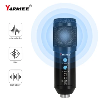 YARMEE USB Kondenzátorových Mikrofónov Hudby Mikrofón Pre Pc S Echo Funkcia Stlmenia YR05