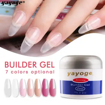 YAYOGE 56g Builder Gel Nechty Predĺženie Gél 7 Farby Crystal Na Nechty Prst Rozšírenia Forme Tipy UV Gel Polish Nail Art