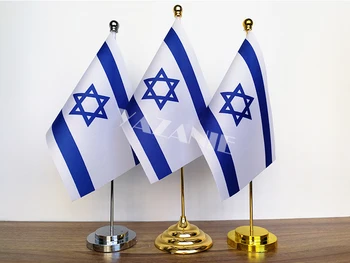 YAZANIE 14*21 cm Thajsko Estónsko Tabuľka Vlajka s Kovovou Základňou & Pól Americký Izrael USA Spojené Štáty Americké Vlastný Stôl Vlajka