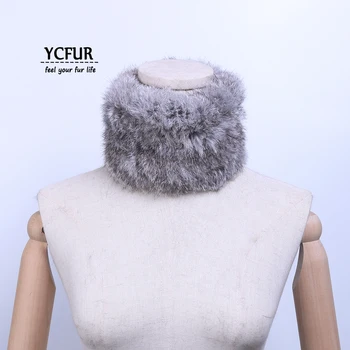 YCFUR Reálne Kožušiny hlavový most Turban pokrývku hlavy pre Ženy Lady Pletené Králik Kožušiny Earwarmer Vlasy Príslušenstvo Šatku Žena Krúžok Šatku