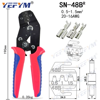 YEFYM kliešte kliešte čeľuste pre KARTU 2.8 4.8 6.3 C3 XH2.54 2510 plug izolačné trubice koncové nástroje (čeľuste, šírka 4 mm/kliešte 190 mm)