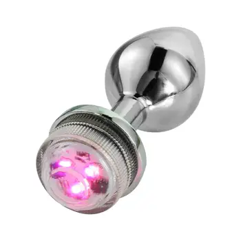 YEMA Diaľkové Bullet Análny Plug Milti-Farebné LED Svetlo Kovový Zadok Plug Sexuálne Hračky pre Ženy, Mužov Prostaty Masér Dospelých