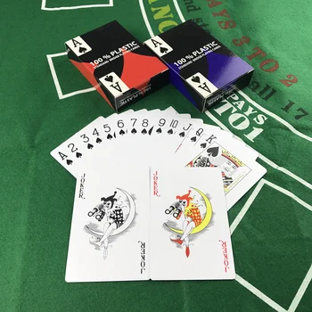 Yernea Poker 4 Sady/Množstvo 2 Farby Červená a Modrá Baccarat Texas Hold ' em PVC Nepremokavé plastové hrať poker karty 58*88mm