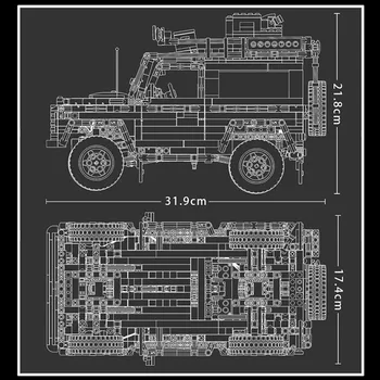 Yeshin J908 Technické Modelu Auta MOC SUV Off Road Vozidla Auto Stavebné Bloky, Montáž Tehly Hračky pre Deti Zábavné Vianočné Darčeky