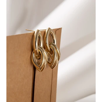 Yhpup Kúzlo Kovové Geometrické Stud Náušnice Jednoduché Vysoko Kvalitné Textúry Medené Náušnice Šperky Pendientes Mujer Moda 2020 Darček