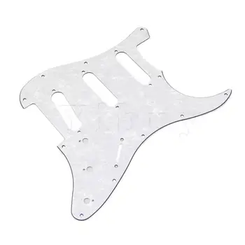 Yibuy White Pearl Bavlna pickguard 3PLY vyrovnania obchodov s cennými papiermi Pre Elektrickú Gitaru S/S/S