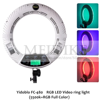 Yidoblo FC-480 Upraviť Móde RGB LED Prsteň Svetla 480 LED Video make-up Lampa Fotografie Studio vysielania Svetla, +2M stojan+ taška