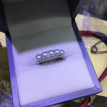 YIKALAISI 925 Sterling Silver Šperky, Perly krúžky 2019 Jemné Prírodné Perly šperky 4-5mm prstene Pre Ženy, veľkoobchod