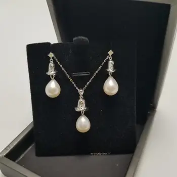 YIKALAISI 925 Sterling Silver Šperky, Perly Sady 2019 Jemné Prírodné Perly šperky 8-9mm Sady Pre Ženy veľkoobchod