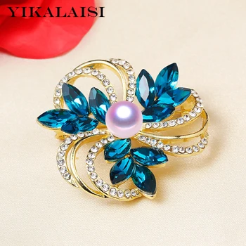 YIKALAISI Pearl Brošňa Prírodné Oblate Pearl šperky 8-9mm Brošňa Pin Pre Ženy, veľkoobchod