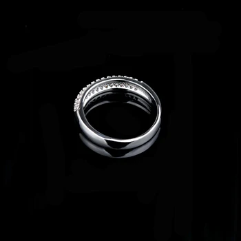 YINHED Polovica Kapely Kruhu Cubic Zirconia Snubné Prstene pre Ženy, Čisté, Pevné 925 Silver Zásnubný Prsteň Jemné Šperky Darček ZR515