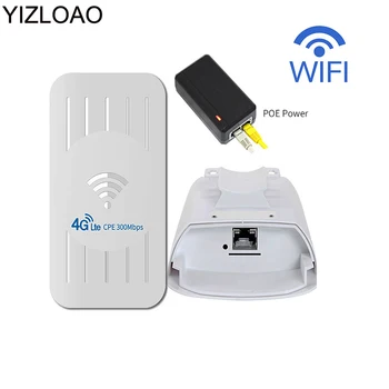 YIZLOAO 4G LTE CPE Wifi Router Netword Prístupu Vonkajšie 300Mbps Wifi Opakovač Mobile hotspot miest S 24V POE Adaptér, 32 Užívateľov