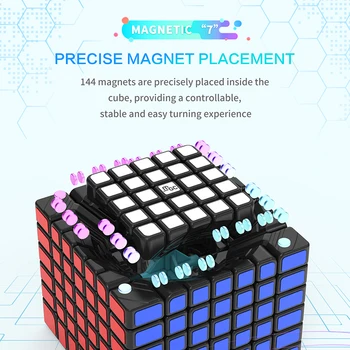 YJ MGC 7x7 Magic Cube Magnetické 7x7x7 cube puzzle Profesionálne magnety Cubo Magico rýchlosť kocky Vzdelávacie hračky pre deti, darčeky