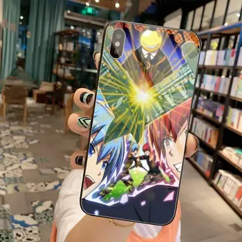 YJZFDYRM Atentát Triede Anime Coque Telefón Prípade Tvrdeného Skla Pre iPhone 11 Pro XR XS MAX 8 X 7 6 6 Plus SE 2020 prípade