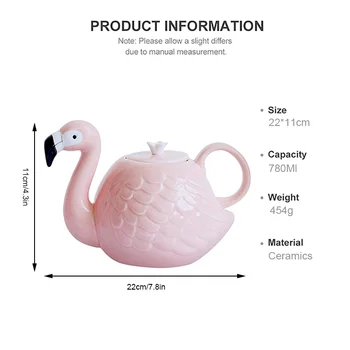YMEEI Tvorivé Flamingo Kanvica Nastaviť Keramická Kanvica S Rukoväť Roztomilé Zviera Označiť Pohár Ružového Porcelánu Čaj Hrniec Teaware Pitnej Nástroje