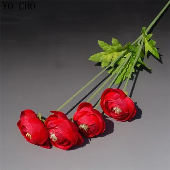 YO CHO Zahraničných Pivonky Umelého Hodvábu Lulian Kvety Lotus Svadobné Home Party Dekor Jesenné Dekorácie Ranunculus Rastliny, Kvety