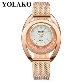 YOLAKO Ženy Hodinky Náramok Nové Quartz Hodiny Dámske náramkové hodinky Relogio Feminino Diamond Reloj Mujer Hot montre femme 533