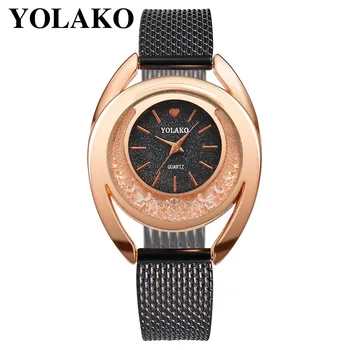 YOLAKO Ženy Hodinky Náramok Nové Quartz Hodiny Dámske náramkové hodinky Relogio Feminino Diamond Reloj Mujer Hot montre femme 533