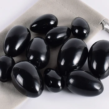 Yoni Vajcia Prírodné Obsidian Masážne Vajíčko Nastaviť Undrill &Drevený základ Crystal Minerálne Loptu Kegel Cvičenia Panvového dna Svaly Vaginálnej