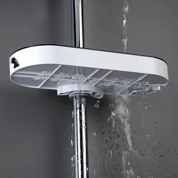 YOOAP 1PCS plastové kúpeľňa polica sprcha zásobník nastavte výťah rod sprcha držiak kúpeľňa polica Zásobník jednovrstvové sprcha hlavy, stredová