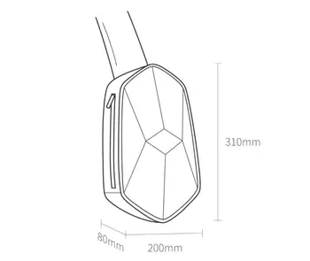 Youpin BEABORN Polyhedron Hrudníka Taška PU Robustný Anti-Nárazníka Prenosné USB Taška cez Rameno Batoh Taška Strane Pack
