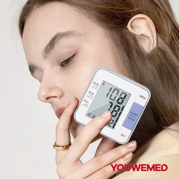 YOUWEMED Rameno Automatický Monitor Krvného Tlaku BP Sphygmomanometer Tlaku Merač LCD Tonometer pre Meranie Arteriálneho Tlaku