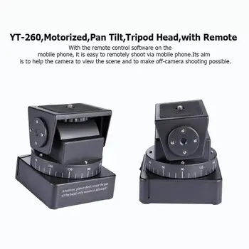 YT-260 Fotoaparát Motorizované Pan Tilt Statív Hlavu s Diaľkovým ovládaním pre Gopro Hero Yi Sony QX1L QX10 QX30 QX100