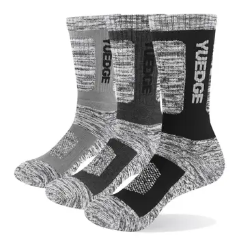YUEDGE pánske Ponožky Vysoko Kvalitnej Bavlny Priedušná Vankúš Športy, Turistika Treking Hrubšie Ponožky Zimné Ponožky 3 Páry 38-45 EÚ