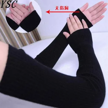 YUNSHUCLOSET Cashmere rukavice žena dlho dizajn zahusťovanie tepelnej protišmykový vlnená plsť rukáv rukávy lakte, zápästia podporu