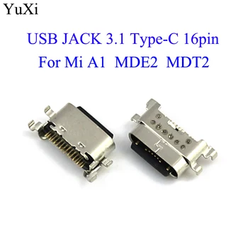 YuXi 10PCS/VEĽA Micro USB KONEKTOR 3.1 Typ-C 16pin pre Xiao Mi A1 samica konektor Pre Mobilný Telefón Nabíjací port Nabíjanie Zásuvky
