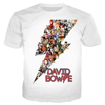 YX Dievča 2019 Lete Bežné tričko Mužov 3d Tlač David Bowie T-shirt Short Sleeve T-košele, Tričká Topy Dropshipping
