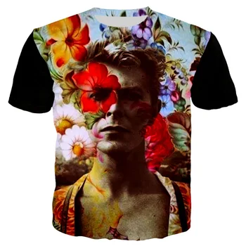 YX Dievča 2019 Lete Bežné tričko Mužov 3d Tlač David Bowie T-shirt Short Sleeve T-košele, Tričká Topy Dropshipping