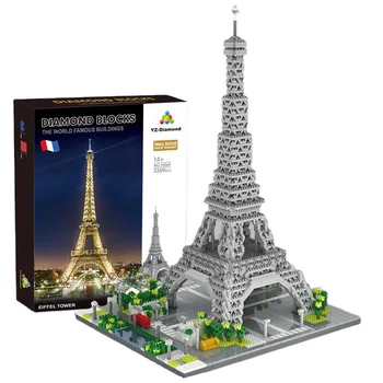 YZ Bloky Mini Architektúry Model Taj Mahal Budovy Tehla Hrad Vzdelávacie Deti Hračky pre Deti, Eiffelova Veža Zber 069