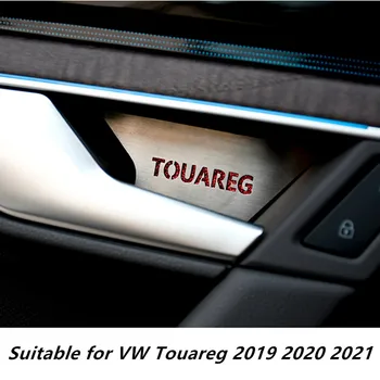 Z nehrdzavejúcej ocele 4pcs/veľa vnútorné dvere miska dekoratívne sequin Auto samolepky pre Volkswagen 2019 2020 2021 Touareg Príslušenstvo