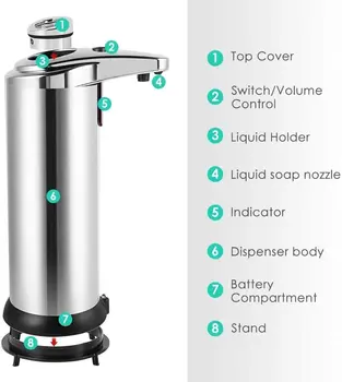 Z nehrdzavejúcej Ocele Mydla Automatický Dávkovač tekutého Mydla Inteligentný Senzor 250ML Ručné Umývanie Riadu Dávkovač Kuchyňu, Kúpeľňu