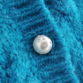 ZA 2020 Ženy, pearl Tlačidlo O-Krku pletený sveter Single-breasted Pletené svetre s Dlhým Rukávom Príležitostné Voľné Zrastov kabát
