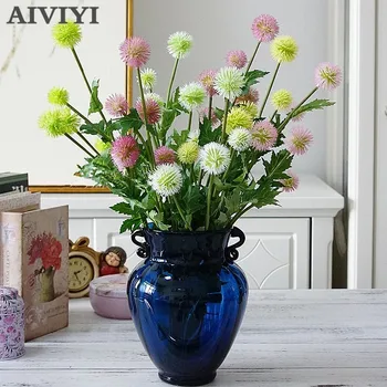 Zahraničný obchod vynikajúce produkty 5 púpava pobočky umelý kvet loptu DIY svadobné party dekorácie plastu pom-poms flores