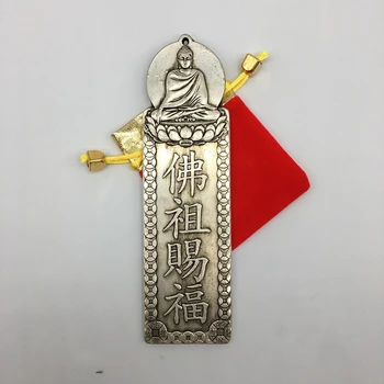 Zberateľské Čínsky Mosadz Vyrezávané Buddha Šakjamúni Lotosový Kvet Sľubný Amulet Socha Nádherné Malé Socha