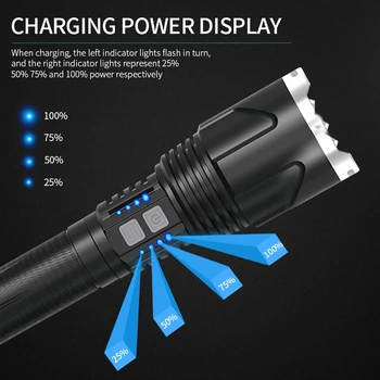Zbrusu Nový Super Svetlé XHP110 Baterka LED Výkonný Usb Nabíjateľné Baterky Nepremokavé Zoom Prenosné Svietidlo S 26650Battery