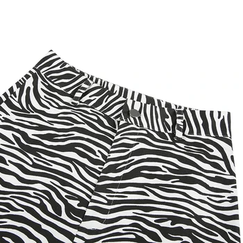 Zebra Zviera tlače elegantné nohavice Capris Harajuku vysoký pás nohavice dámske ležérne office nohavice ženy Streetwear 2019