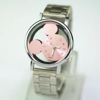 Zegarki meskie kvalitné luxusné duté Mickey Cartoon ženy sledovať Reloj Nerezové Bežné Quartz Hodinky deti hodinky часы
