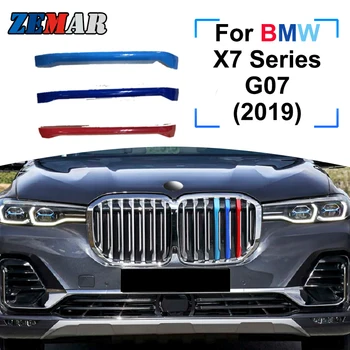 ZEMAR 3ks ABS Pre BMW X7 G07 2019 2020 Auto Racing Mriežka Pásy Trim Clip M Napájanie Výkon Auto-Styling Príslušenstvo