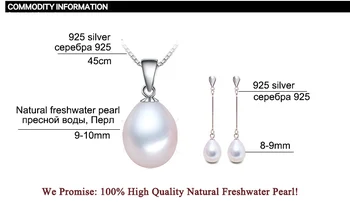 ZHBORUINI 2020 Pearl Šperky Set Prírodné Sladkovodné Perlový Náhrdelník AAA CZ Prvok Náušnice 925 Sterling Silver Šperky Pre Ženy