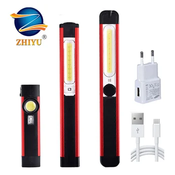 ZHIYU Ultra Svetlé COB LED Svietidlo Pracovné Svetlo USB Nabíjateľné Biela Červená UV Magnetické Baterky vstavanej Batérie Baterky